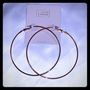 Nordstrom Large Rose Gold Hoop Earrings